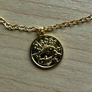 NWT Handmade Pisces Zodiac Gold Coin Necklace